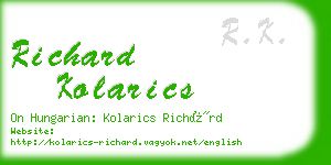 richard kolarics business card